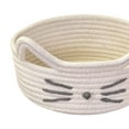 thumbnail image 4 of Cesta de algodón con forma de gato de dibujos animados, contenedor de cosméticos, adorno decorativo, gatito moderno Blanco lechoso, 4 of 9