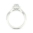thumbnail image 3 of 1 Carat T.W. Diamond Criss-Cross Shank Single Halo 14kt White Gold Engagement Ring, 3 of 4