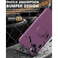 thumbnail image 4 of Funda de color sencillo para iPhone 14 Plus con soporte de anillo, placa metálica para carga magnética, diseño antigolpes y soporte giratorio de 360 grados., 4 of 5