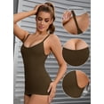 thumbnail image 3 of DARING DIVA Women's Slim Adjustable Straps Tummy Control Shapewear Camisoles Brown L, 3 of 6