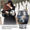 thumbnail image 3 of MUKTIVE Rabbit Cremation 3 Inch Small Burial Urns for Human Ashes Adult, Blue Memorial Urn for Adult Human Ashes for Male & Female, Decorative Large Urn for 10 Inch (1 Large, 4 Keepsake), 3 of 7