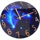 thumbnail image 2 of Reloj de pared de cristal de 12 pulgadas, funciona con pilas, azul, , silencioso, sin tictac, analógico, con diseño de galaxia espacial., 2 of 5
