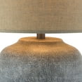 thumbnail image 2 of Buen 28 Inch Hydrocal Table Lamp Drum Shade Urn Base Gray Rust Frost- Saltoro Sherpi, 2 of 3