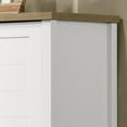 thumbnail image 3 of Lilola Home White Storage Cabinet with Oak Accent Finish and Framed Slatted Panel Design, 3 of 7