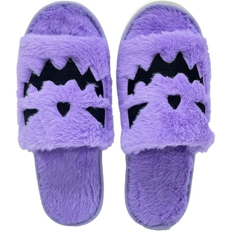 

Womens Mens Halloween Slippers 2024 Pumpkin Slippers Open Toe Comfy Fluffy Spooky Slides Memory Foam Slip On House Slipper