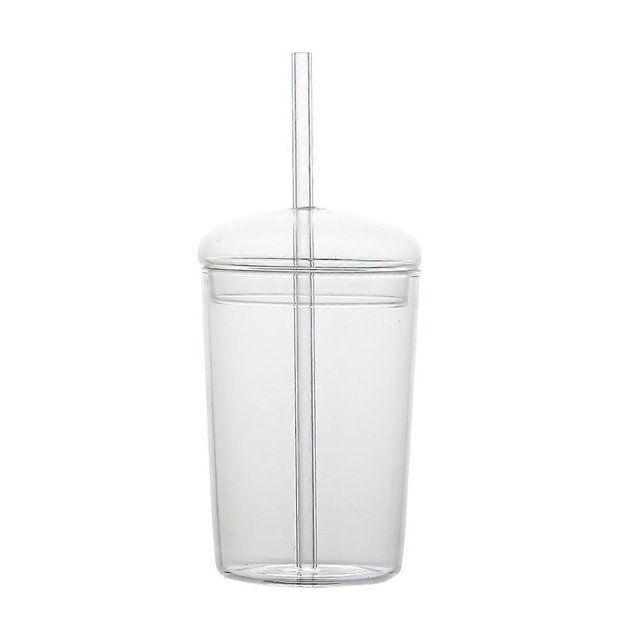 Glass Straw Cup Large Capacity Glass Cup Household Beverage Cup Glass Drinking Cup