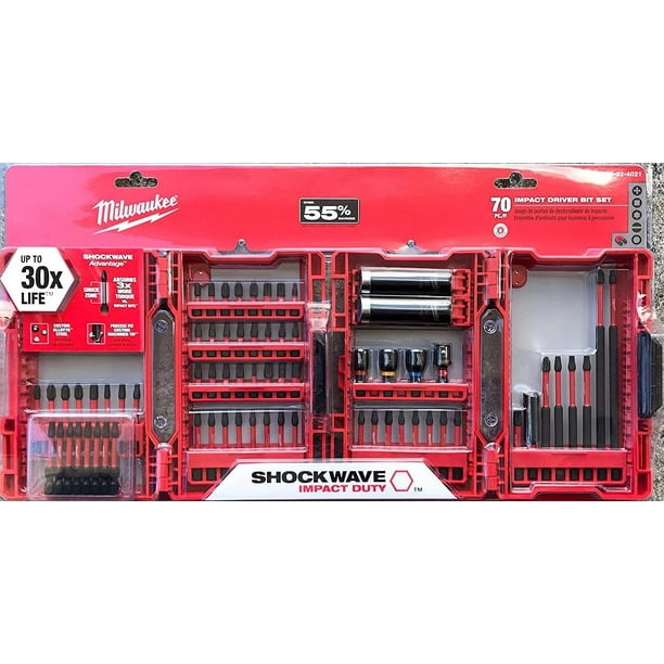 Milwaukee MIL-48-32-4021 Shockwave Impact Duty Driver Bit Set (70-Piece) -  Atlas-Machinery