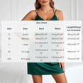thumbnail image 2 of Aimik Women's Satin Thin Strap Nightgown Summer Dark Green Mini Sleep Dress Silky Smooth Bedroom Lounge Slip Dress, 2 of 5
