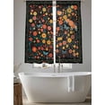 thumbnail image 5 of Boho Black Flowers Sheer Curtains 63 Inch Length 2 Panels Set Window Treatments, Spring Abstract Watercolor Floral Leaf Rod Pocket Semi Curtains for Living Room/Bedroom/Kitchen Décor, 104"W x 63"L, 5 of 7