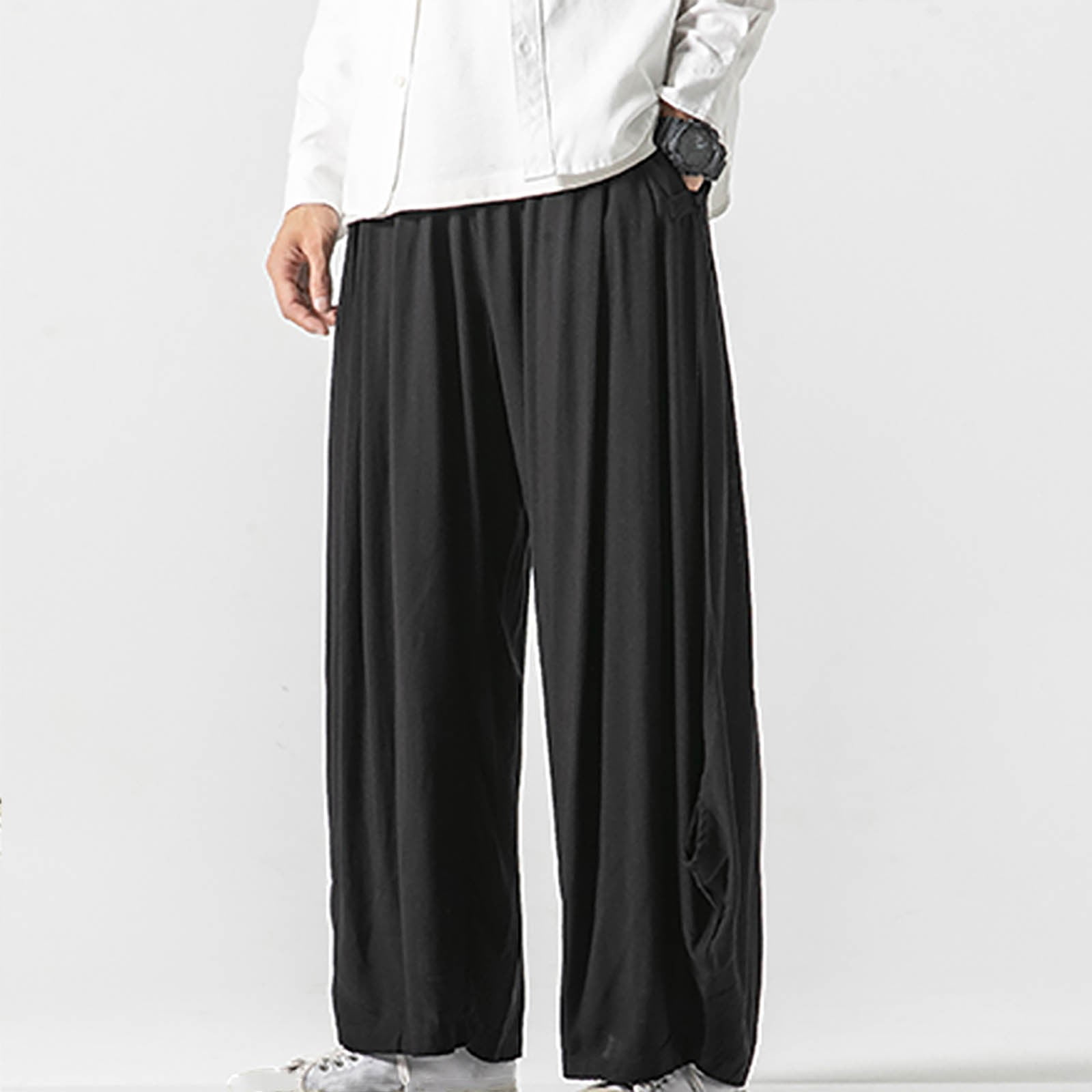 B91xZ Mens Stretch Pants Men'S Wide Leg Pants with Improved