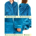 thumbnail image 5 of PAVILIA Plush Hooded Robe For Women | Turquoise Teal Blue, Fluffy Soft Bathrobe With Hood | Fuzzy Warm Spa Robe, Cozy Fleece Long Robe | Satin Trim, Large-X-Large, 5 of 10