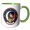 Green/White, variant on 3drose, Steve Male Name, Moon, Man, and a Leopard Head. Artsy Gift for a Man, 15oz Mug