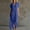 Blue women's collared maxi dress a1, variant on Women's Collared Short Sleeve Button Down Flowy Maxi Dress Solid Boho Beach Vacation Long Dresses, Navy M