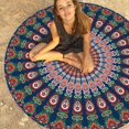 thumbnail image 3 of Gustave Round Beach Tapestry Mandala Tapestry Boho Hippie Beach Towel Outdoor Picnic Blanket Table Cloth Yoga Meditation Mat Home Decor 55 Inch, 3 of 9