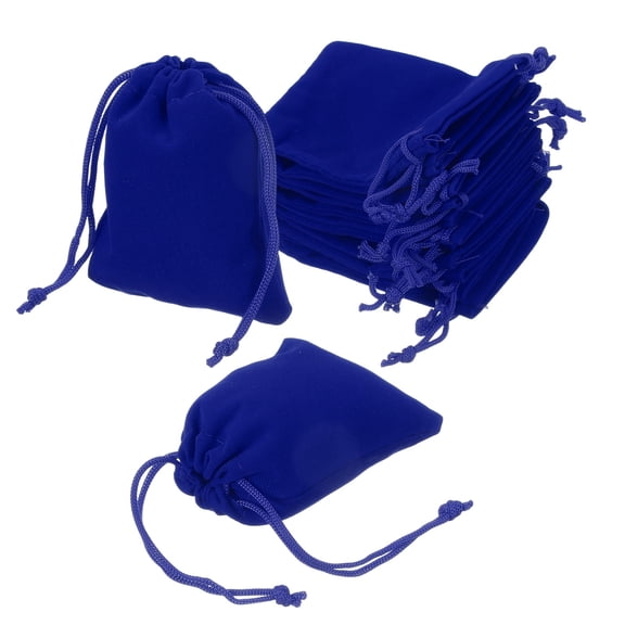 Uxcell 20 Pcs Velvet Drawstring Bag, 2.7 x 3.5 Inch Jewelry Velvet Pouches Gift Bags for Wedding Party Favor Candy Jewelry Packaging Organizing Storage, Blue