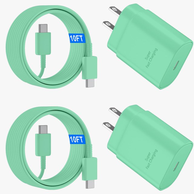 Cargador y cable tipo C de 10 pies y 25 W para Samsung Galaxy S24/S23/S22
