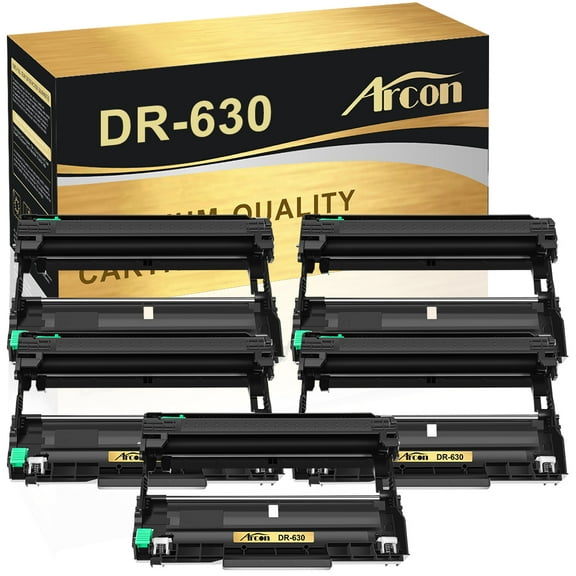 Arcon 5-Pack Compatible Drum Unit for Brother DR-630 DR630 DR 630 works with HL-L2300D HL-L2320D HL-L2340DW HL-L2360DW HL-L2380DW DCP-L2540DW MFC-L2700DW L2740DW Printers (Black)