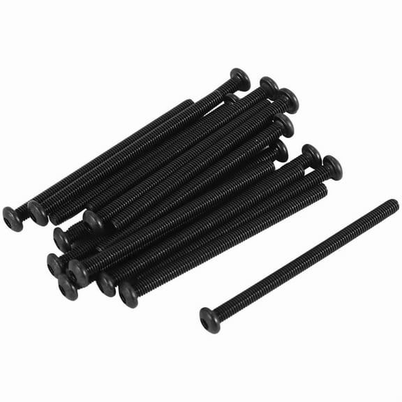 M3 x 45mm Alloy Steel Hex Socket Button Head Screws Black 20 Pcs
