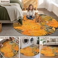thumbnail image 6 of Tropical Palm Leaves Round Area&nbsp;Rug 5ft Yellow Leaf Abstract Plant Non-Slip&nbsp;Washable Circle Rugs Soft Felt Indoor Floor Mat for Bedroom Kitchen Living Room Bathroom, 6 of 9