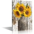 thumbnail image 1 of Lienzo decorativo para pared, diseño moderno de girasoles amarillos, para baño, oficina, 30,5 x 20,3 cm, 1 of 5