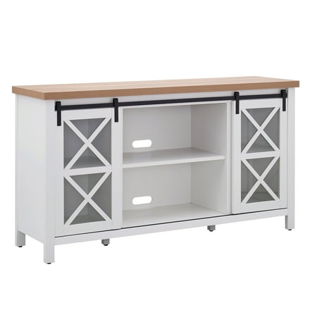 Camden&Wells - Clementine TV Stand for TVs Up to 65" - White/Golden Oak