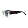 thumbnail image 6 of Classic Womens Mod Squared Narrow Rectangle Retro Fashion Sunglasses Clear Tortoise - Smoke, 6 of 8
