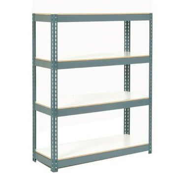 Global Industrial BD12486L4 4 Shelf Extra Heavy Duty Boltless Shelving Starter, Laminate Deck - Gray - 48 x 12 x 60 in.