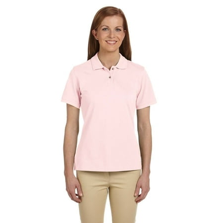 Harriton Polo à Manches Courtes en Piqué de Coton Filé à l'Anneau pour Femmes 6 oz