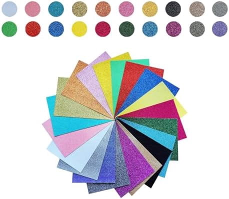Glitter Felt, Glitter Sheets, 8 x12 inches Felt Glitter for Craft, 20pcs Pack Glitter Felt Fabric Square for for Party Project$$Art & Craft