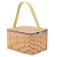 thumbnail image 4 of Yucurem Portable Wicker Rattan Picnic Bag, Outdoor Waterproof Food Container Basket, Tableware Food Container (A), 4 of 10