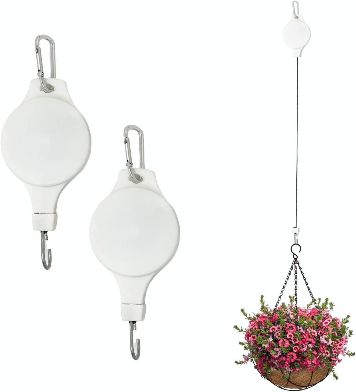 Tianlu Plant Pulley, Adjustable and Retractable Plant Hangers Outdoor and Indoor Plant Hooks