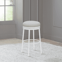 Hillsdale Furniture Aubrie Metal Backless Counter Height Padded Swivel Stool, White