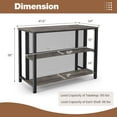 thumbnail image 3 of Costway 36" Tall 3-Tier Bar Table with Storage Metal Frame Adjustable Foot Pads Gray, 3 of 10