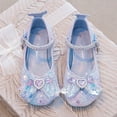 thumbnail image 6 of Quealent Girls Dress Shoes Low Heels School Uniform Mary Jane Flower Wedding Party Bridesmaids Princess Dance Shoe for Kid Toddler Blue for Size 12.5, 6 of 9