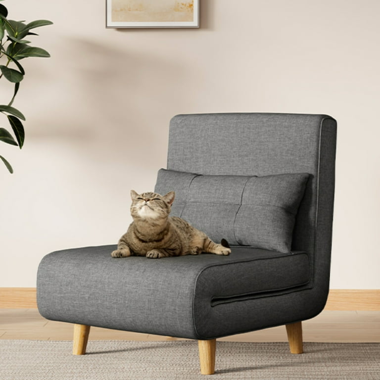 Lofka Sleeper Couch Bed Adjustable Backrest Dark Grey