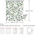 thumbnail image 4 of Green Leaf Shower Curtain, Plant Shower Curtain, Eucalyptus Shower Curtain, Watercolor Sage Leaves Branches Botanical Nature Shower Curtain for Bathroom with 12 Hooks, 72W x 72H Inches, 4 of 6
