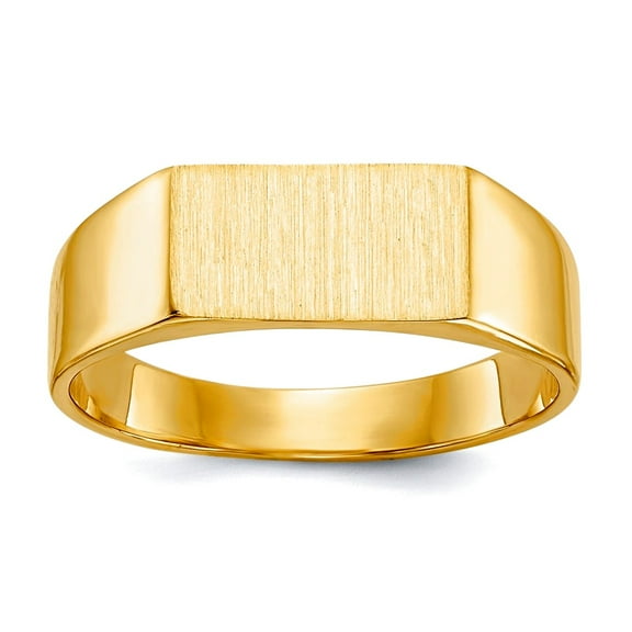 14k Yellow Gold Polished Solid Back Signet Ring Size 6 Ring for Women - 3.2 Grams