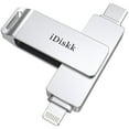 thumbnail image 1 of iDiskk Unidad Flash MFi Certificada de 256 GB para iPhone Photo Stick para iPhone, iPad y Macbook - Unidad de Memoria USB con Lightning y Conectores USB Tipo C, 1 of 7