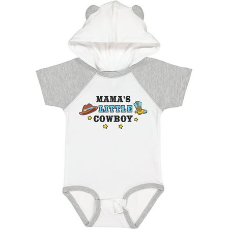 

Inktastic Mamas Little Cowboy with Cowboy Hat and Boots Boys Baby Bodysuit