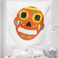 thumbnail image 1 of Dia de los Muertos Tapestry, Representation of the Death Skull in Colorful Art Illustration, Fabric Wall Hanging Decor for Bedroom Living Room Dorm, 5 Sizes, Dark Orange Yellow, by Ambesonne, 1 of 1