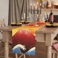 thumbnail image 2 of Table Runners 60 Inches Long Dress Scarves, Yellow Orange Mountains Farmhouse Kitchen/Dining Table Runner, Small Coffee Tablerunners, Modern Abstract Waves Cranes 13x60 Inch, 2 of 9