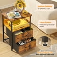 thumbnail image 6 of Tomnk Set of 2 Nightstands with Charging Station, Rustic Brown End Table with 2 Drawers, USB Ports, 6 of 9