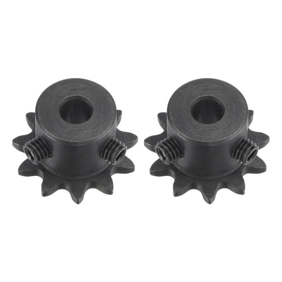 Uxcell #25 Chain Roller Sprocket, 6mm Bore 1/4" Pitch 11 Tooth Single Strand Chain Sprocket with Set Screws 2Pack