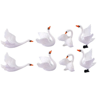icolorfuled Swan Mini Figurines Wedding Couple Animal Ornament Decoration Cake Topper