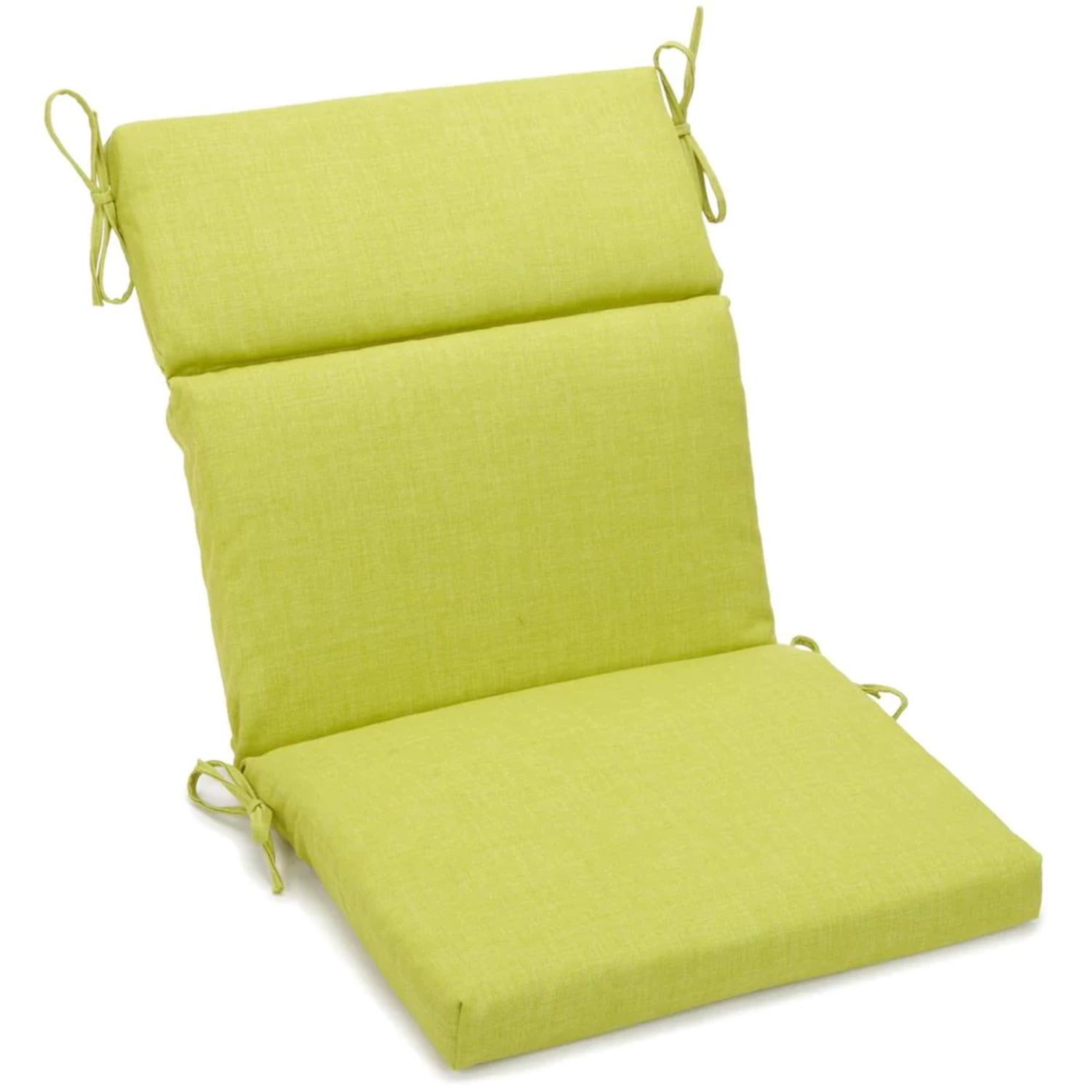 22-inch by 45-inch Spun Polyester Outdoor Squared Seat/Back Chair Cushion - Lime