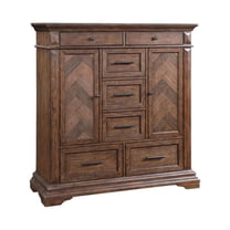 New Classic Furniture Mar Vista Solid Wood 6-Drawer Door Chest in Brushed Walnut