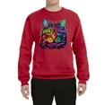 thumbnail image 2 of Wild Bobby, If You're Nice I Might Let You Live With Me Colorful Cat Animal Lover Unisex Crewneck Graphic Sweatshirt, Red, Medium, 2 of 3