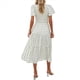 thumbnail image 3 of Vestido Bohemio Informal de Corta con Escote en V y Dobladillo para Mujer, Color Beige, Talla L, 3 of 9