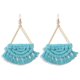 thumbnail image 4 of Pendientes de borla multicolor hechos a mano - Joyería de pendientes de flecos cortos boho, pendientes colgantes de lágrima con borla en capas -3 piezas, 4 of 5
