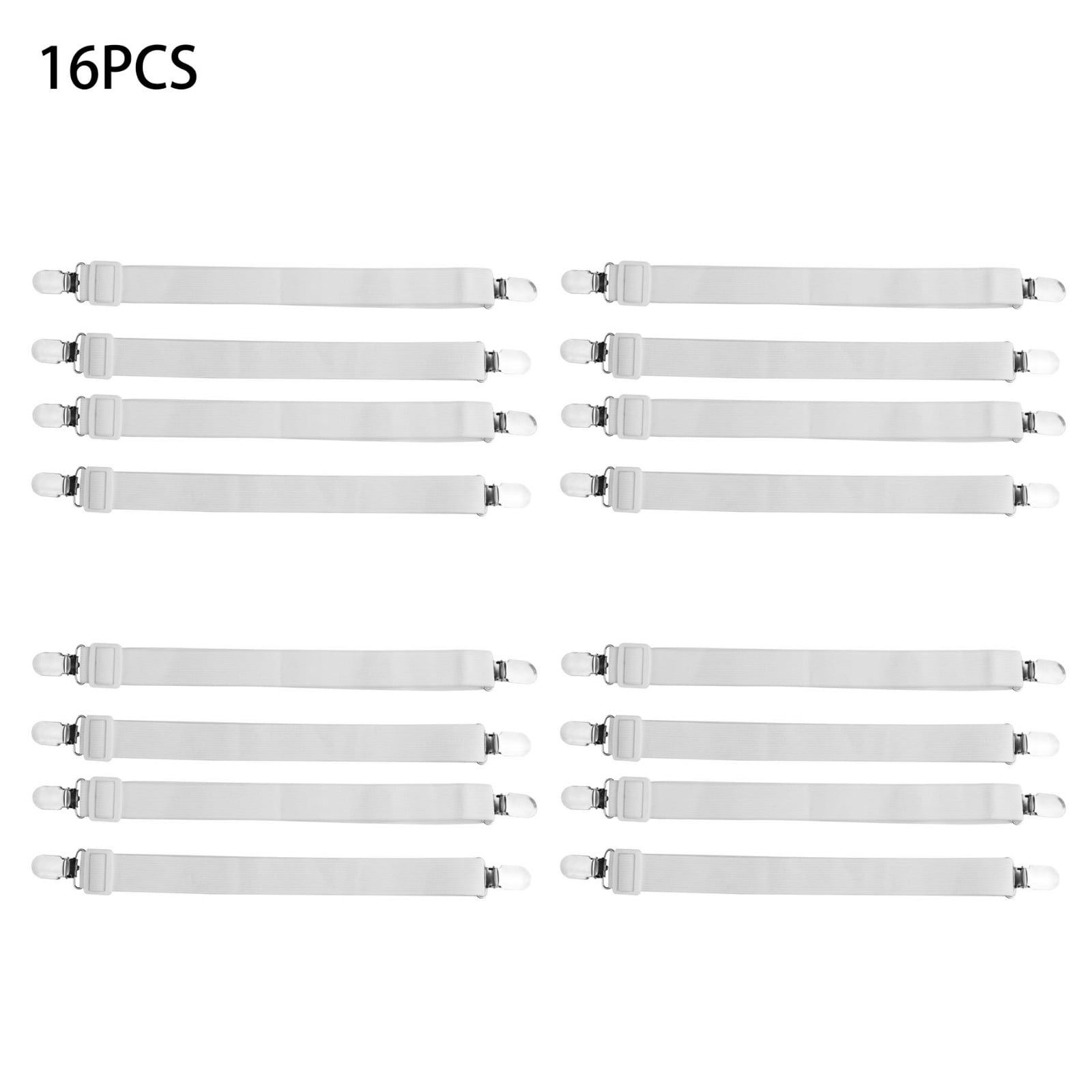 16 PCS Adjustable Bed Sheet Straps, Bed Sheet Straps, Adjustable